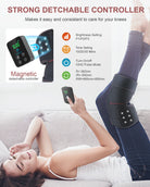 Control panel of red light therapy knee pad showing settings and modes