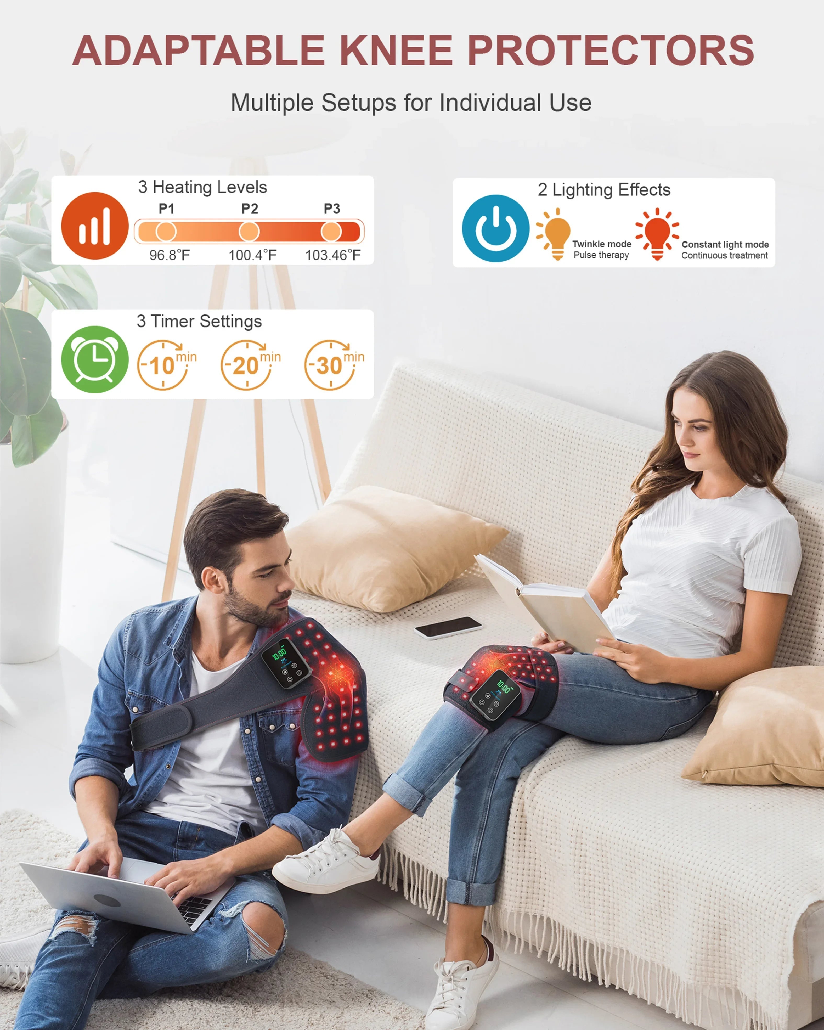 Red Light Therapy Knee Pad with Heat