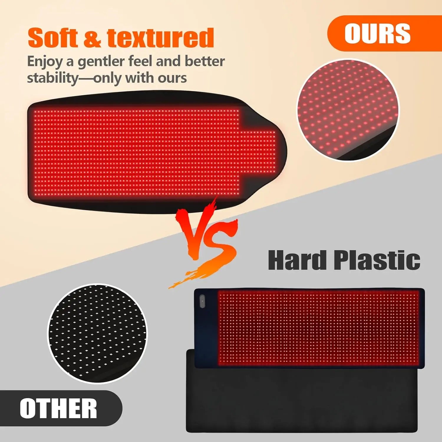 Home use red and infrared light therapy pad for relaxation stress reduction and nervous system recovery
