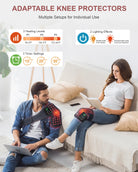 Red light therapy pad used on different body areas including knee, elbow and shoulder