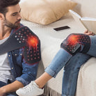 Infrared and red light knee pad supporting circulation around knee joint