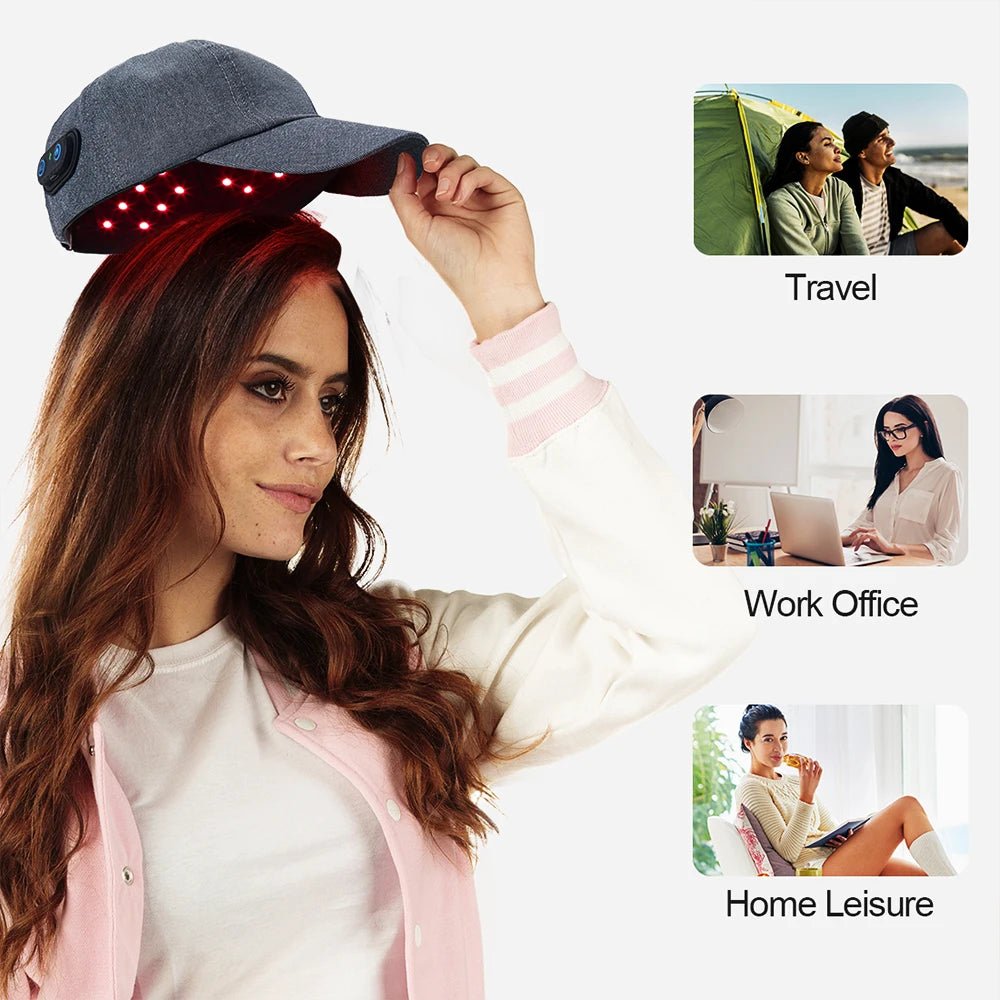 red and infrared light cap supporting long term hair care routines
