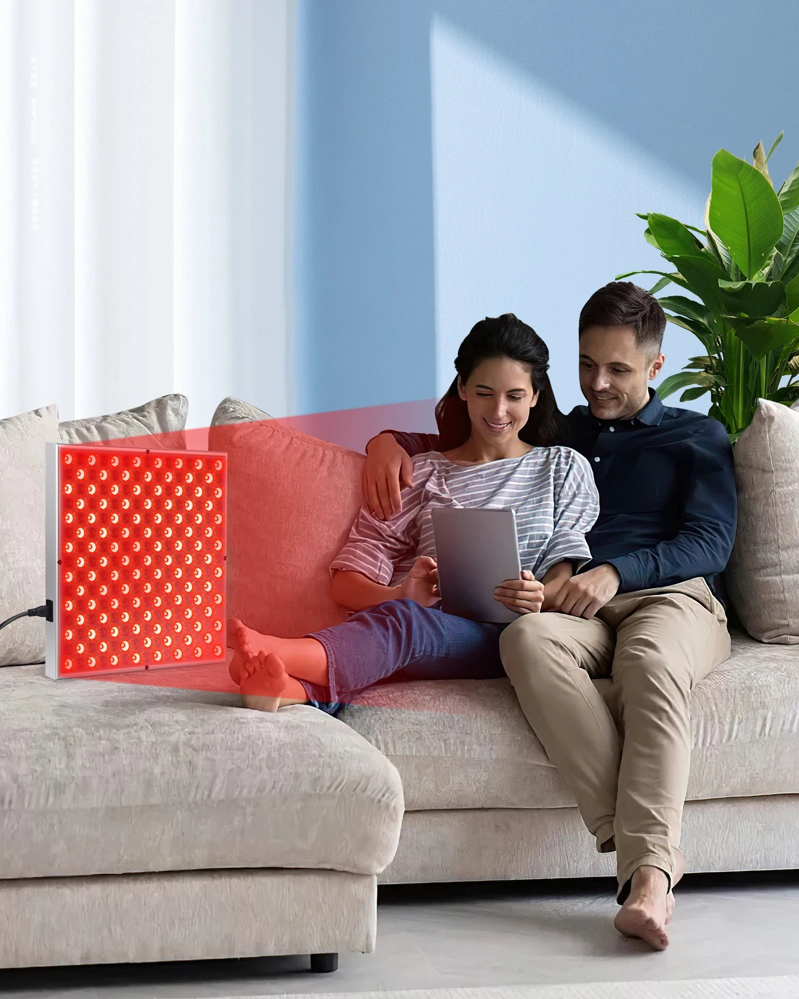 red light therapy panel with eu uk us au plug options