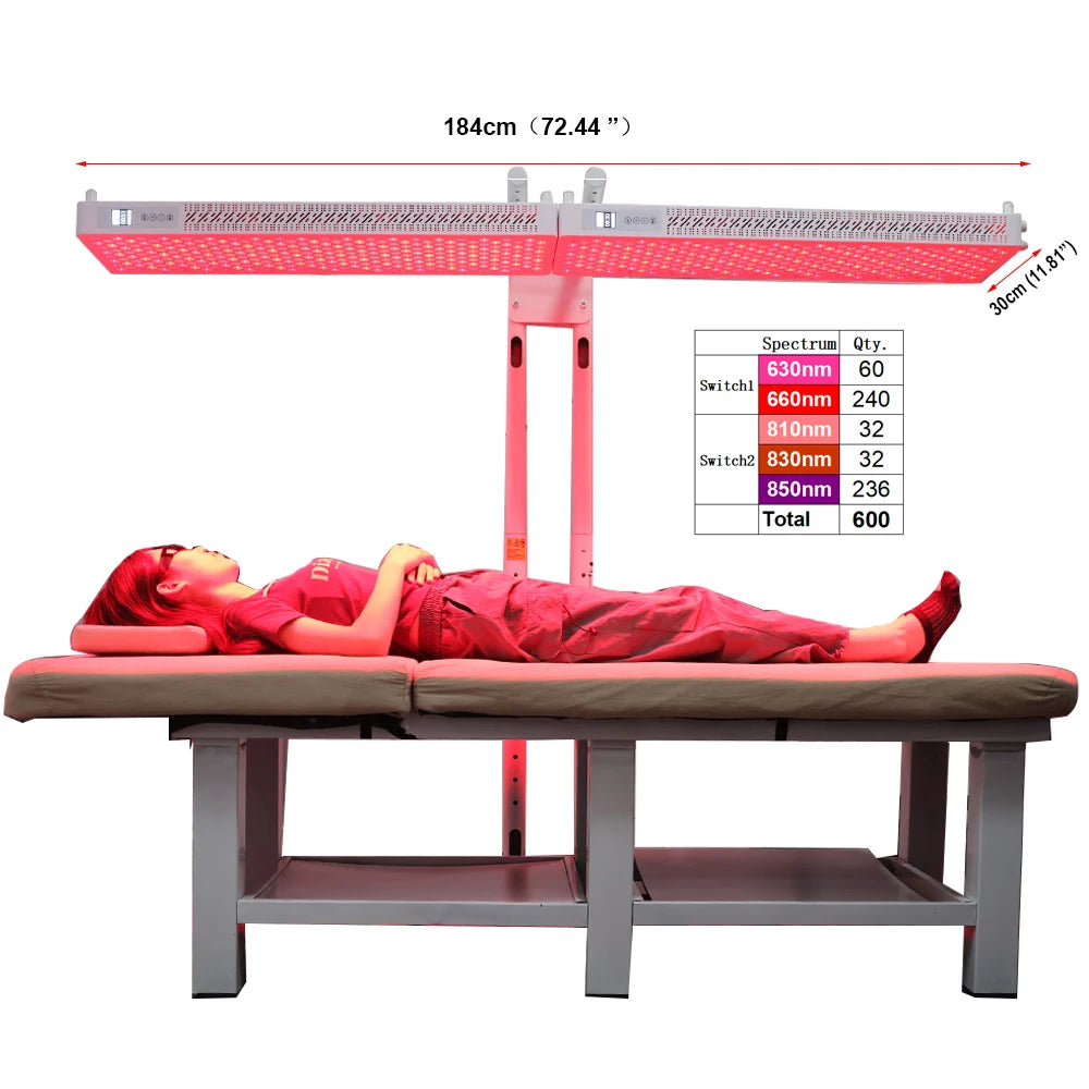 630nm 660nm 810nm 830nm 850nm led pdt infrared light therapy lamp full body 1500w led red light therapy panel device - Zack Fitness