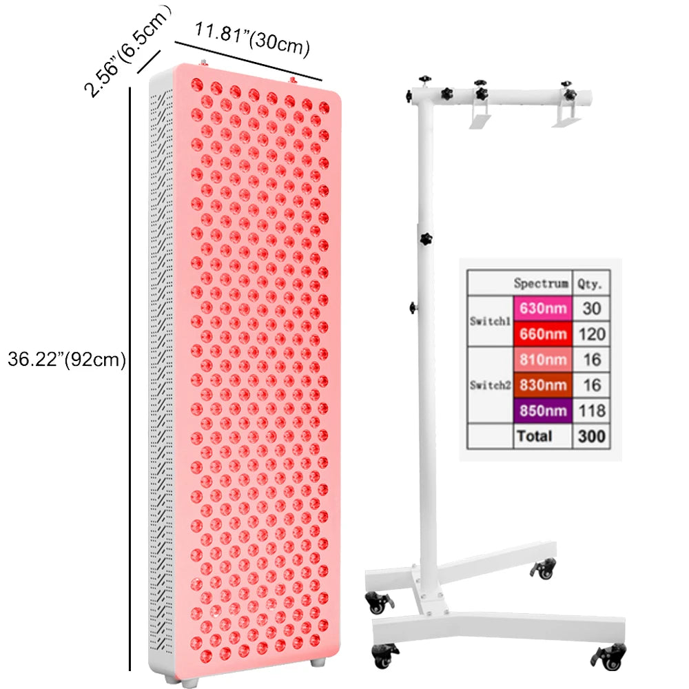 630nm 660nm 810nm 830nm 850nm led pdt infrared light therapy lamp full body 1500w led red light therapy panel device - Zack Fitness