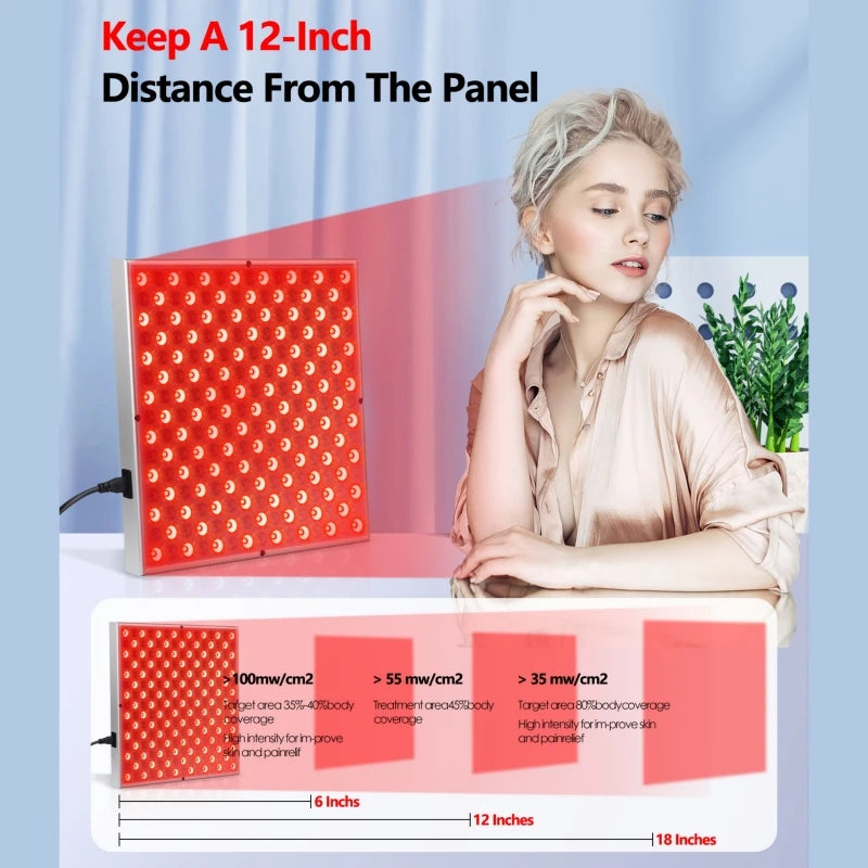 Red Light Therapy Panel – 225 LEDs (660nm & 850nm) for Skin, Pain Relief & Recovery - Zack Fitness