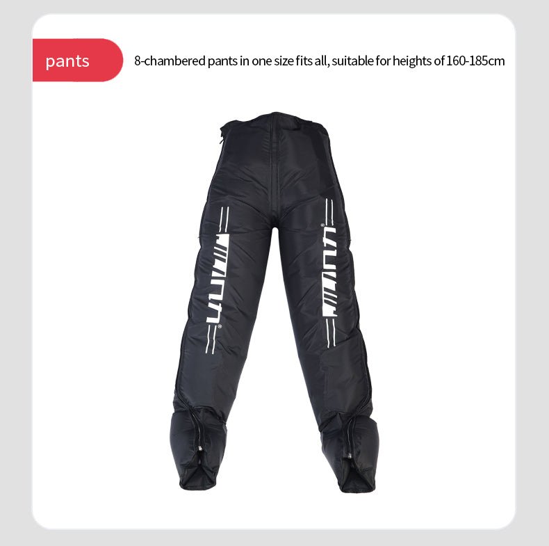 sequential air compression flow diagram for leg recovery therapy
