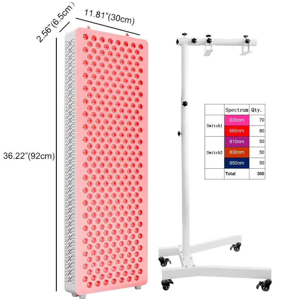 New Arrival touch screen 1500W Led Panel Red Light Therapy 630Nm 660Nm 810Nm 830Nm 850Nm Red Light Therapy Panel RL300MAXC - Zack Fitness