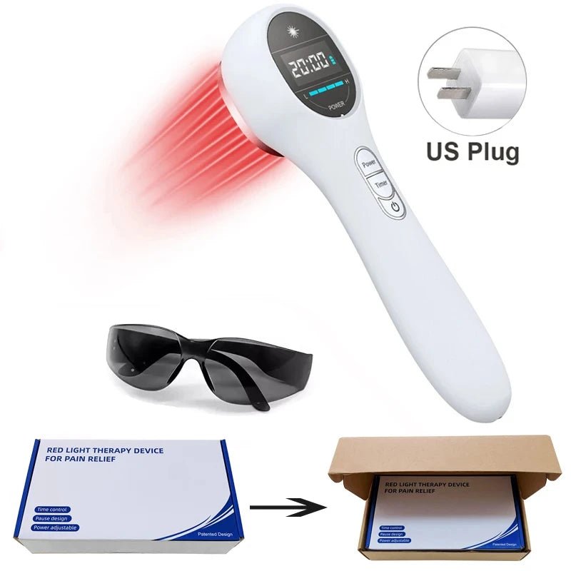 Handheld laser therapy device designed for targeted recovery sessions