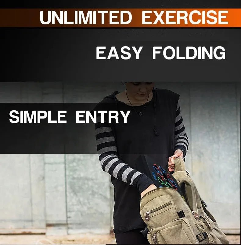 Lightweight foldable push-up board packed for travel and small space workouts