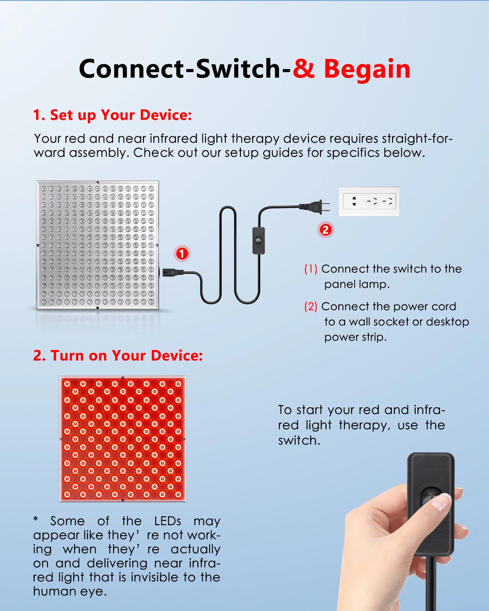hanging red light therapy panel installation option for home use