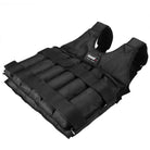 Rear structure of weighted vest showing reinforced back panel and secure strap system.