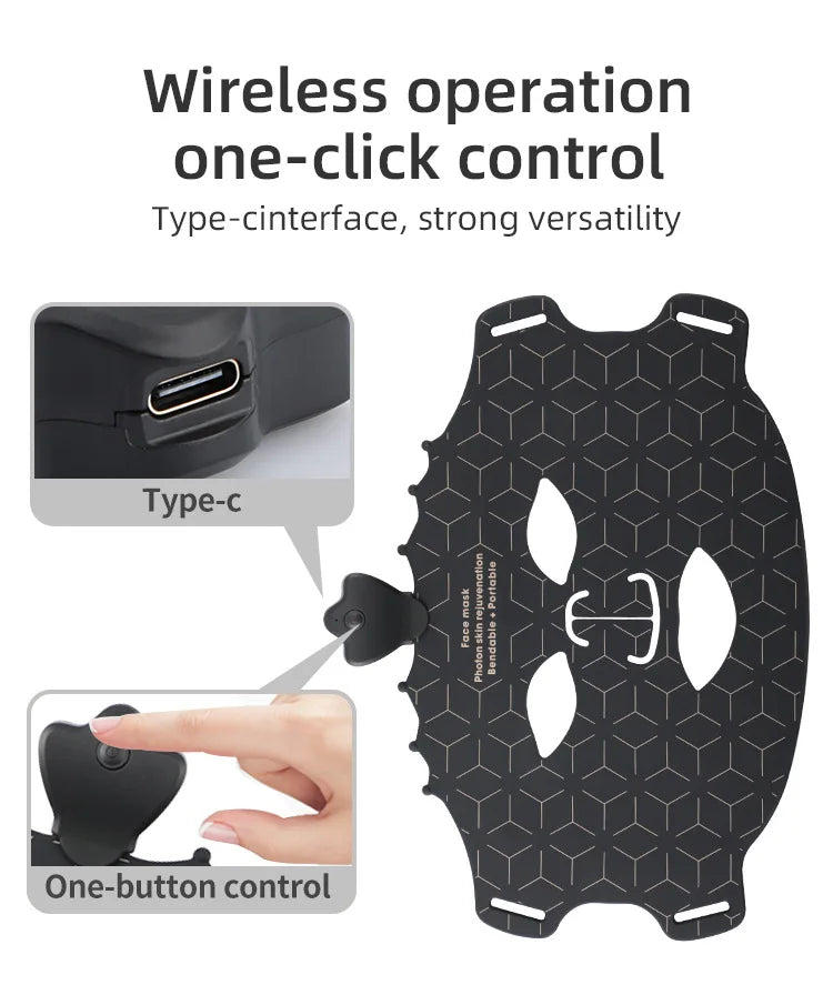 Wireless control system of LED facial mask with one-button operation