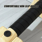 Comfortable grip handle on wooden push up bars for wrist friendly training
