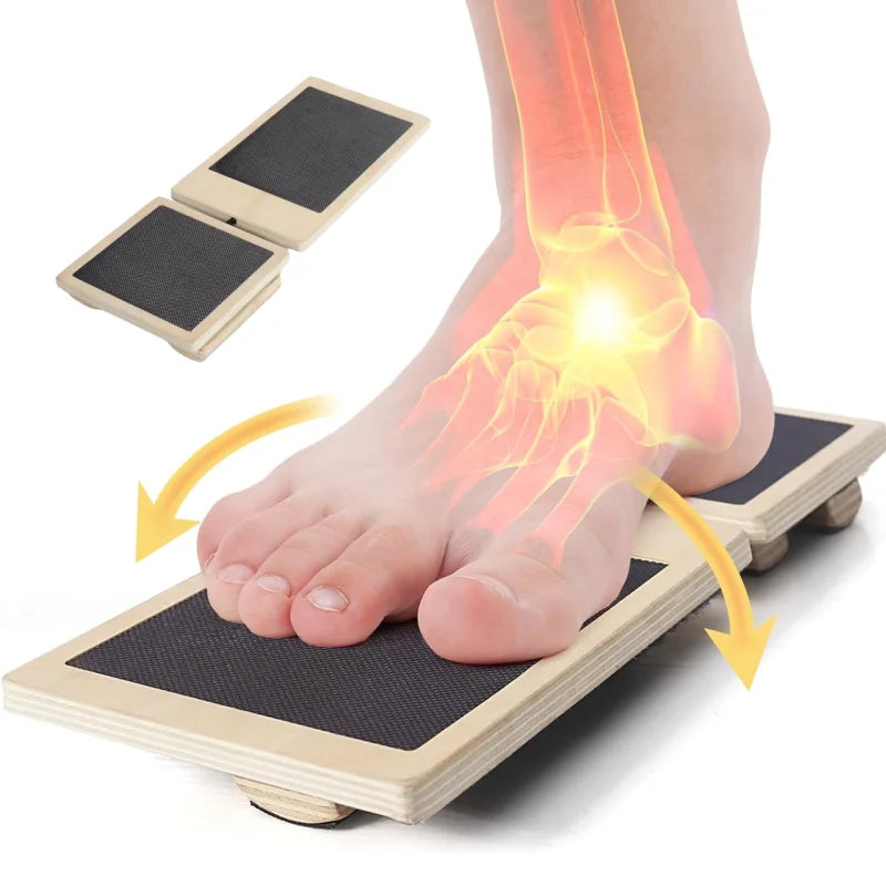 wooden ankle balance trainer used for foot and ankle stability exercises