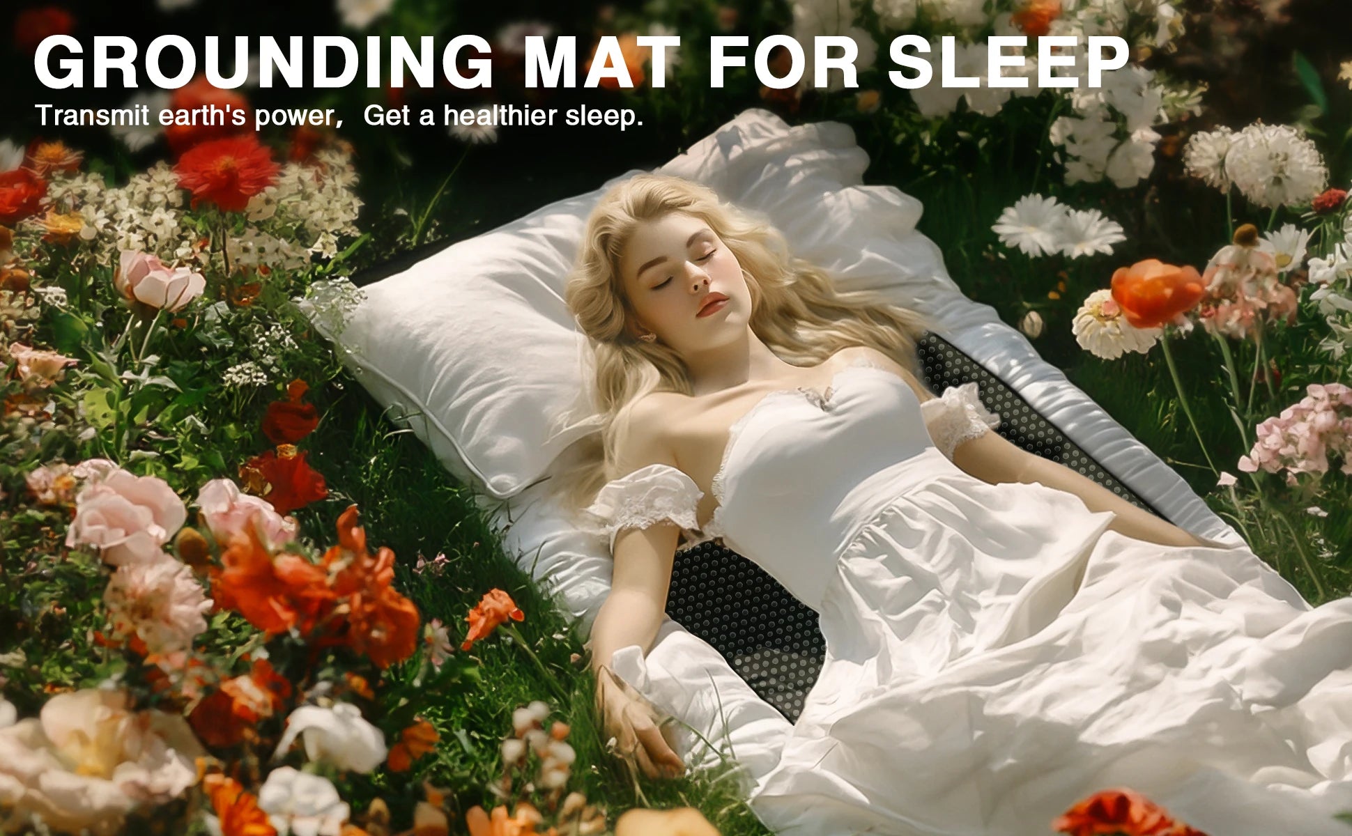 large bed grounding mat for relaxation and sleep support