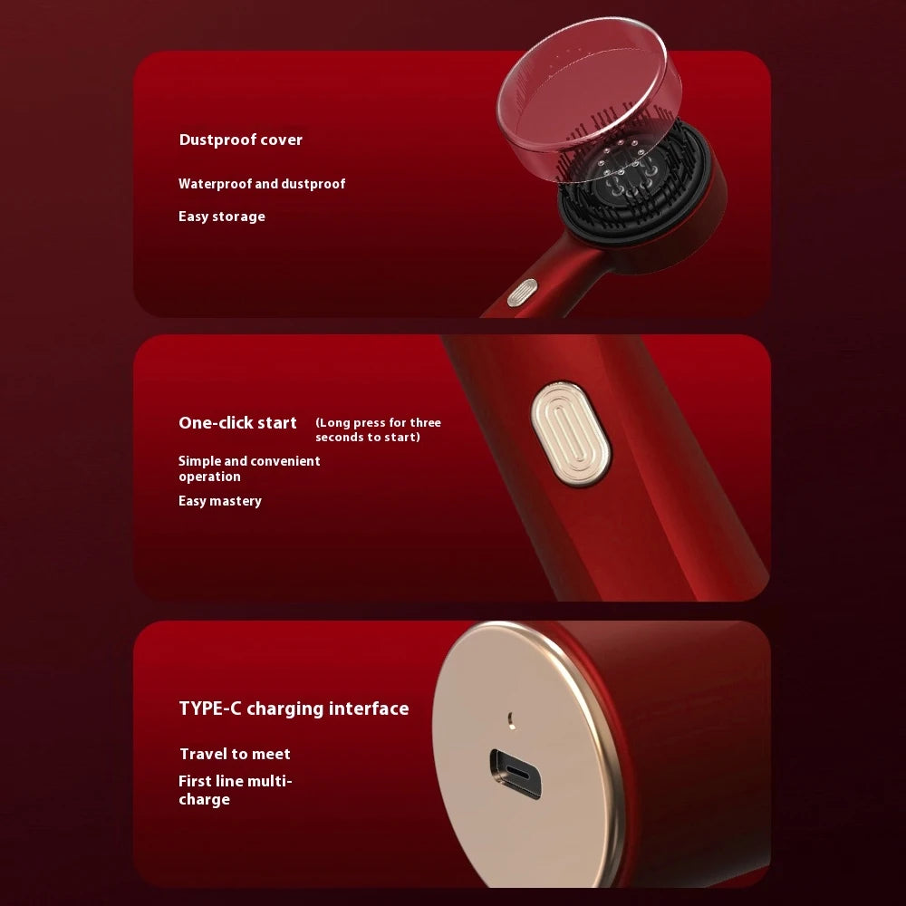 scalp massage comb with 72 massage teeth and red light