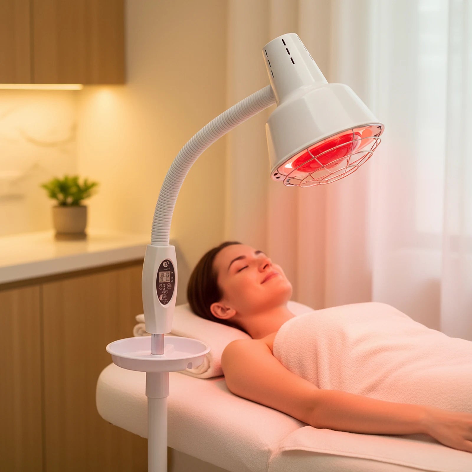 infrared heat therapy lamp stand for muscle and joint pain relief treatment
TITLE