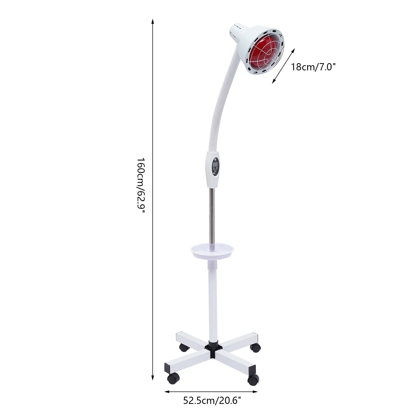 infrared physiotherapy lamp targeting lower back and shoulder muscles