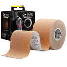 elastic athletic tape used for knee stabilization during running
