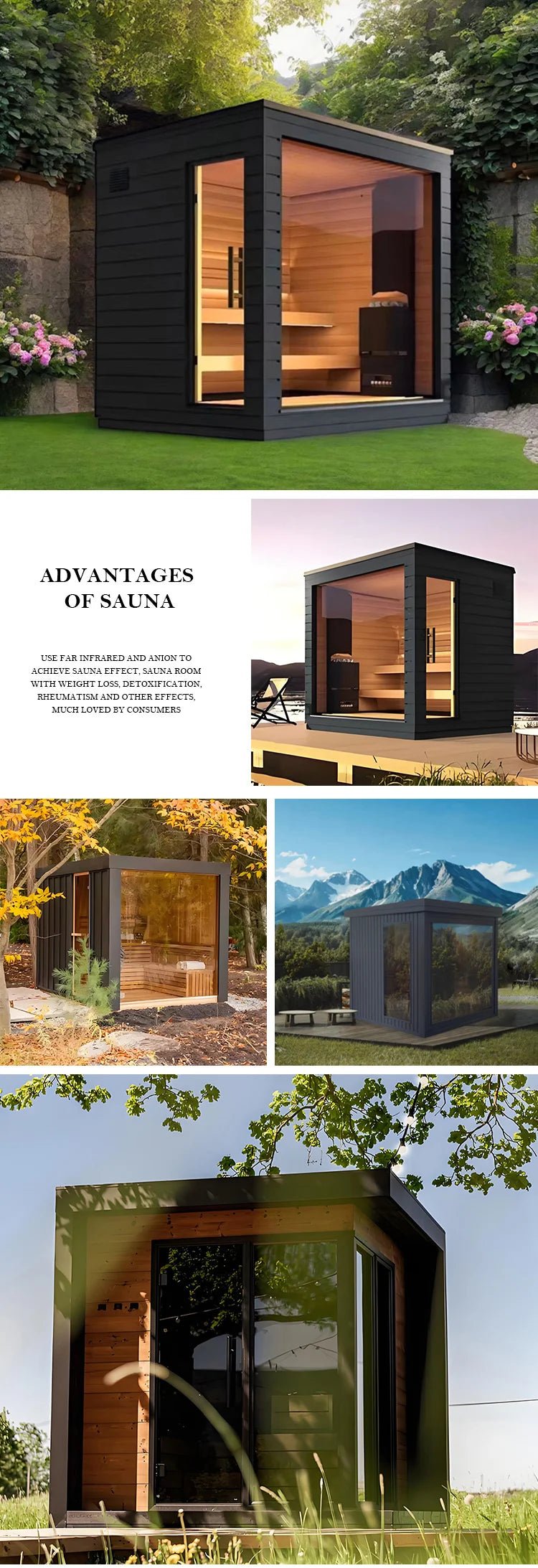 Premium sauna cabin showcasing construction quality, materials and professional build standards.