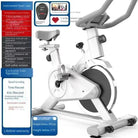 white quiet indoor exercise bike for home workouts
