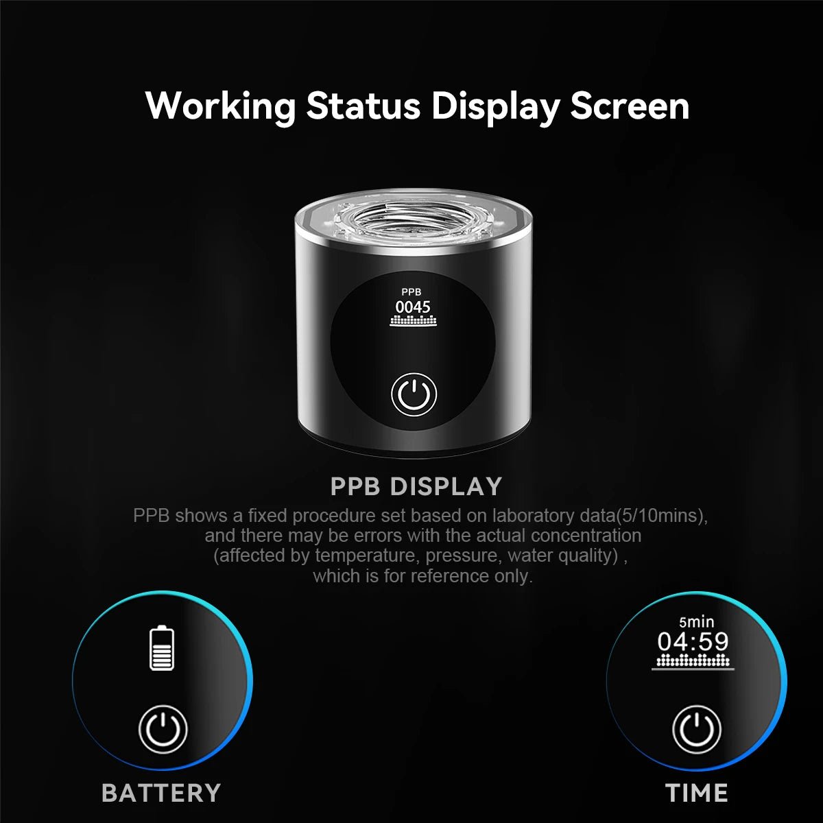 Hydrogen water pitcher separating hydrogen from oxygen and chlorine gases