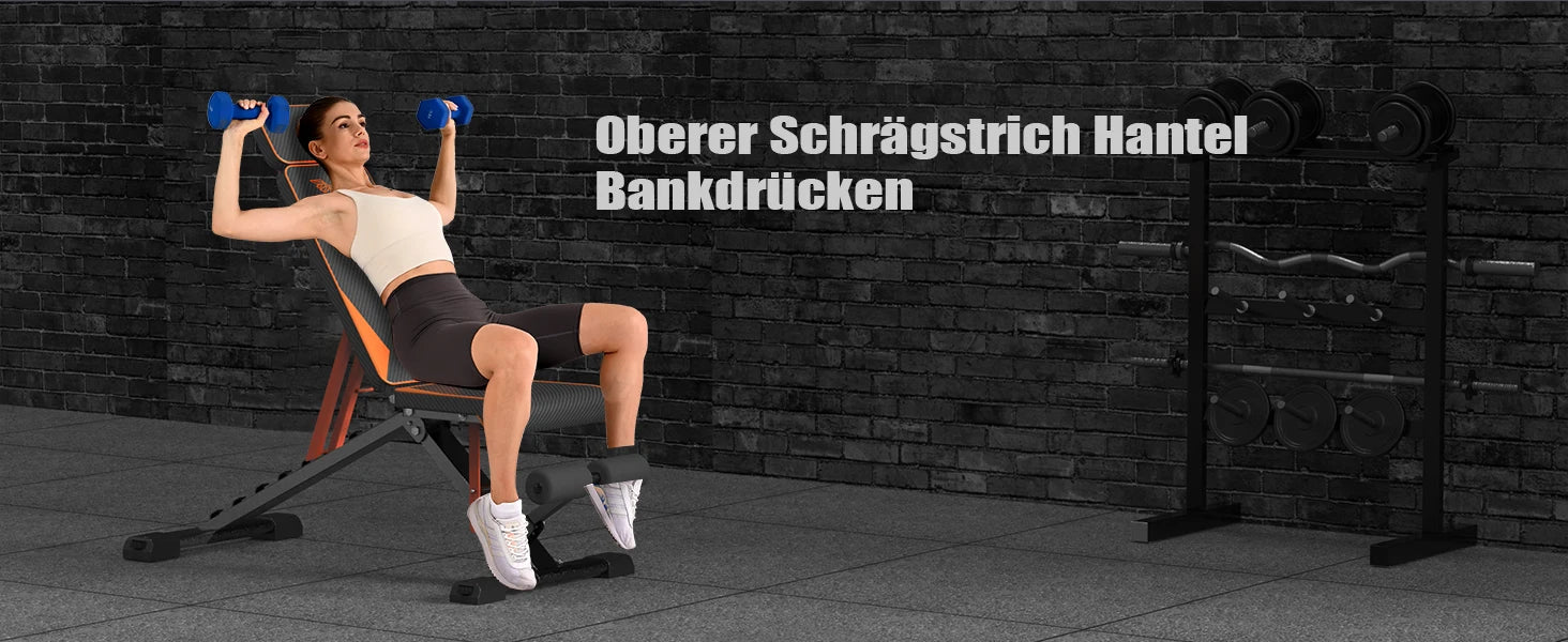 Adjustable weight bench with leg rollers for sit ups, core training and stability during workouts