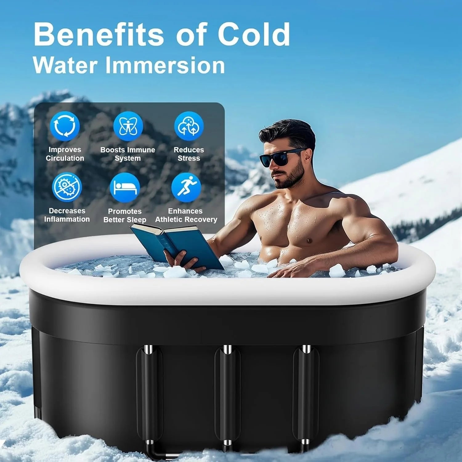 Ice Bath Tub 2025 | 175-Gal Portable Cold Plunge for Athletes & Recovery - Zack Fitness