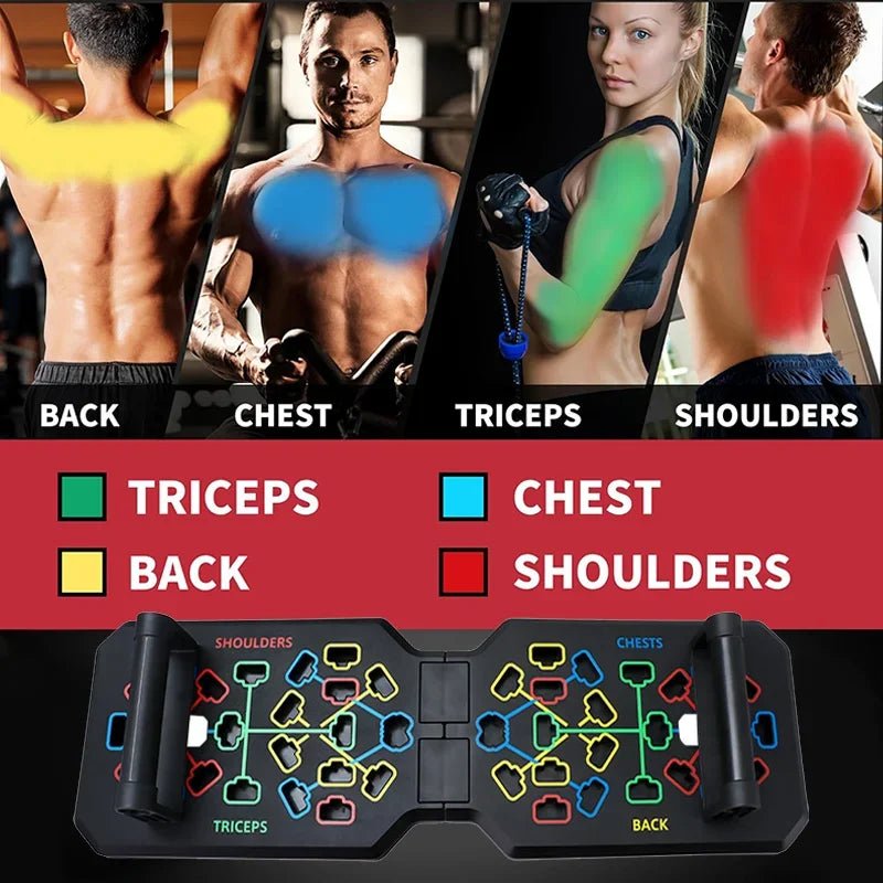 Portable Multifunctional Push-Up Board Set – Foldable Home Gym Trainer for Chest, Arms & Core - Zack Fitness