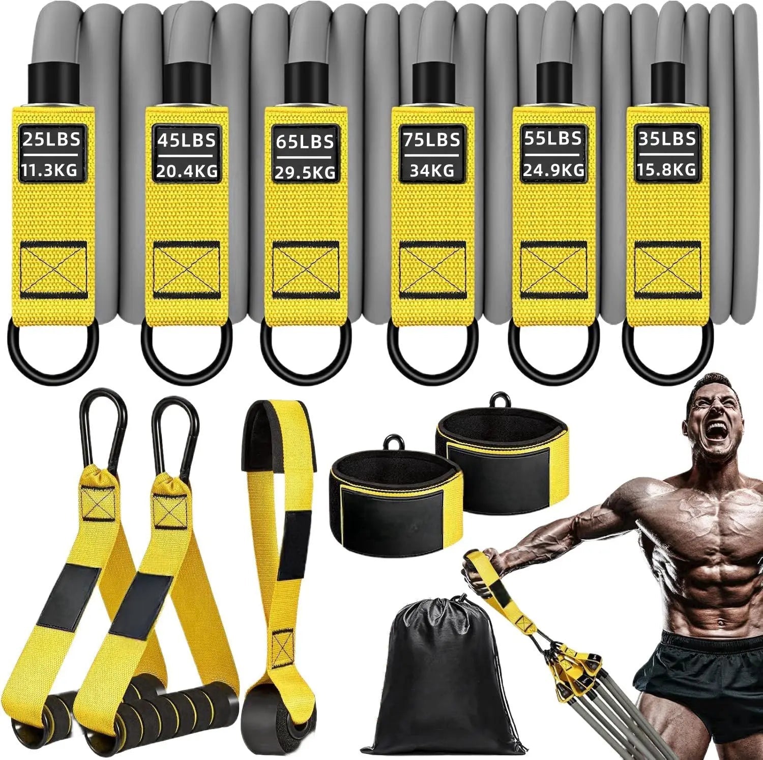300lbs Resistance Band Set for Strength Training – Zack Fitness