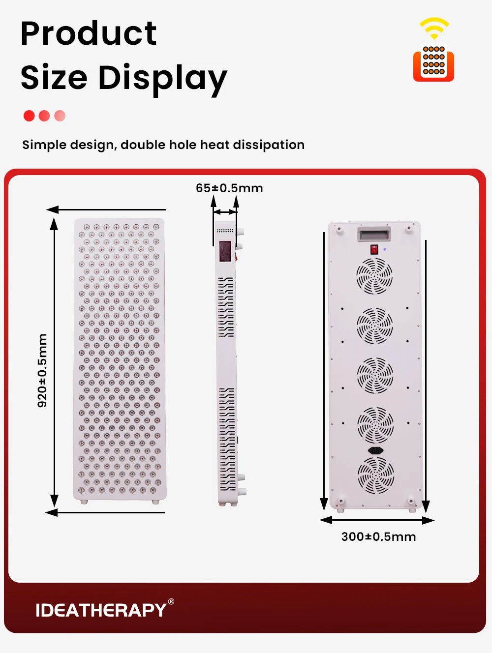Professional-grade red light therapy panel suitable for safe, consistent daily home wellness and recovery routines.