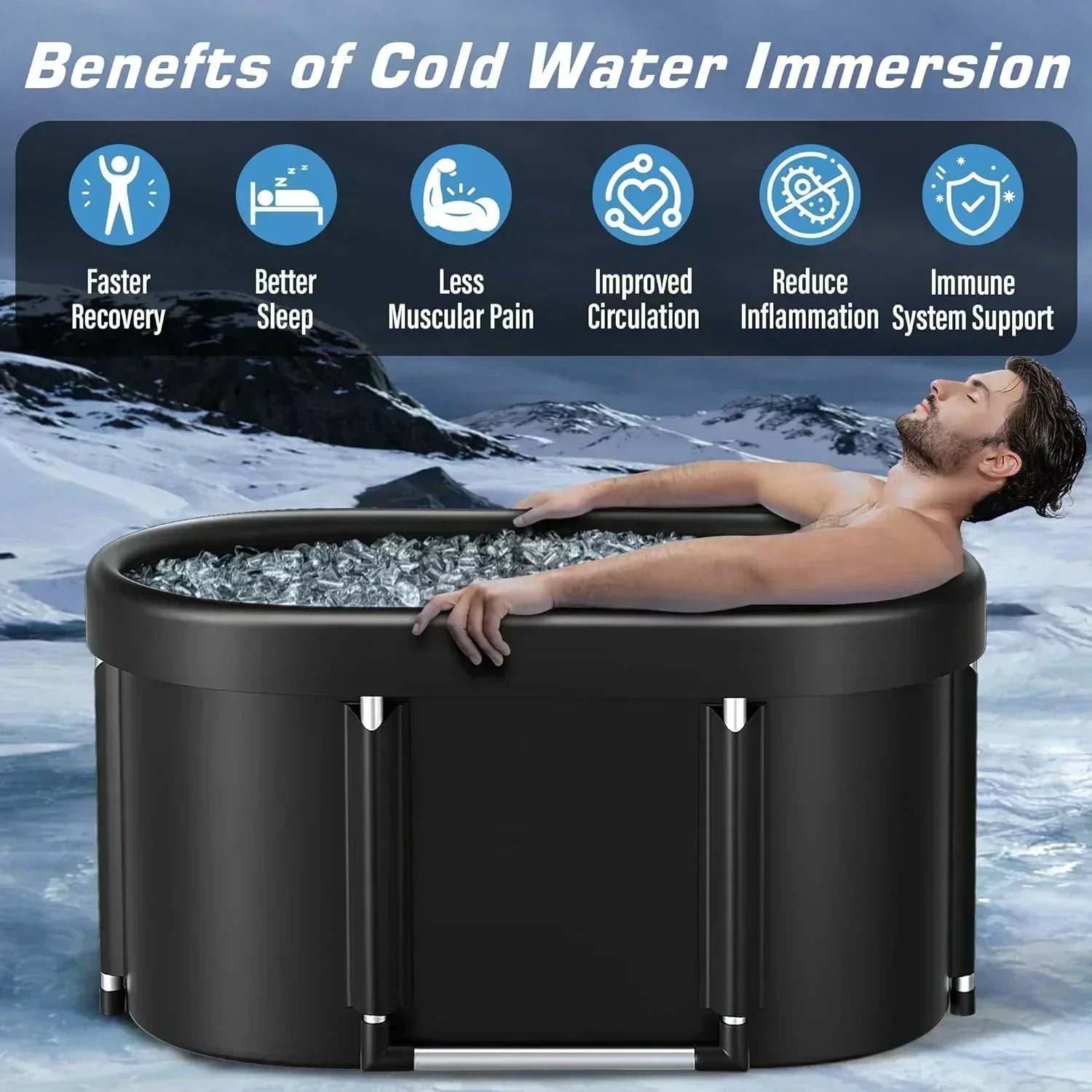 Benefits of cold water immersion using portable ice bath tub
