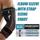 Elbow Compression Sleeve with Strap | Brace for Pain Relief, Lifting & Arthritis - Zack Fitness