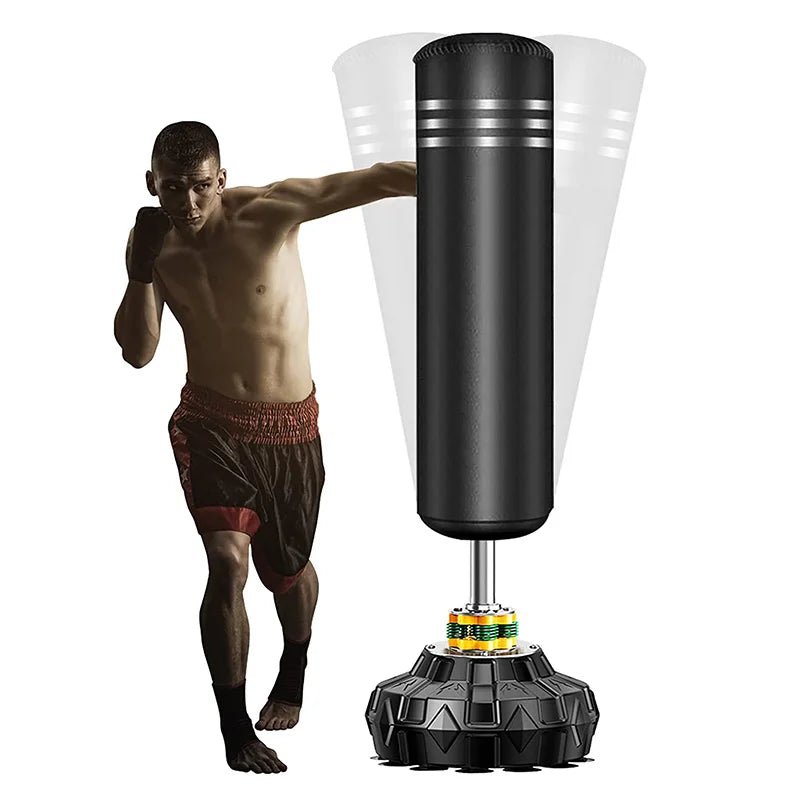 Free standing punching bag used for full body boxing and kickboxing training