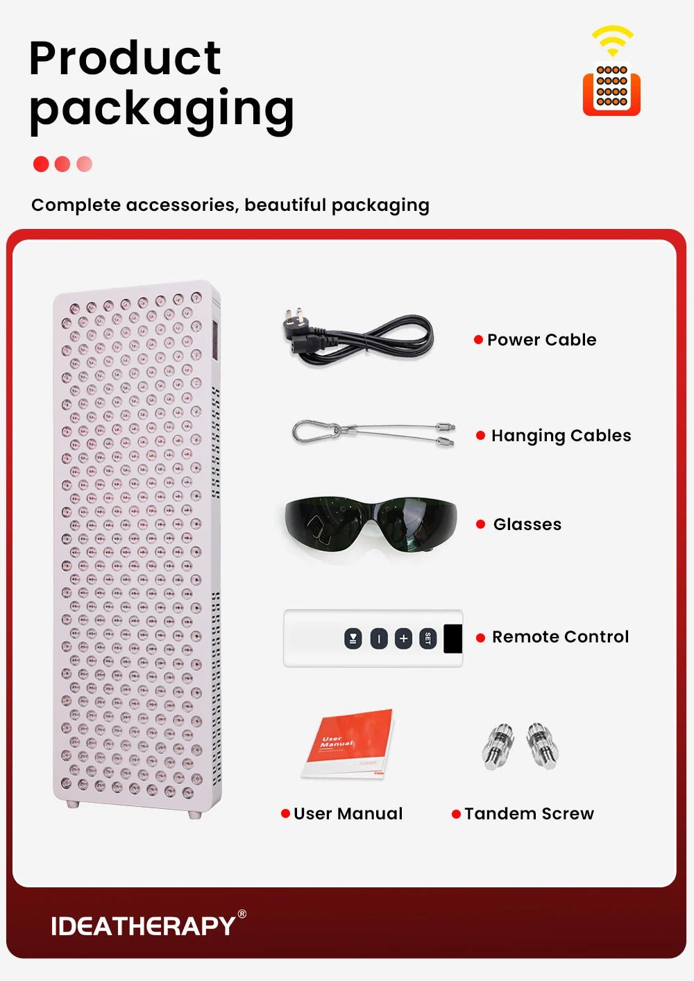 Commercial-quality red light therapy panel designed for gyms, wellness studios, clinics and professional recovery environments.