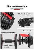 40kg Adjustable Dumbbell – Fast-Lock, Smart Weight for Home Strength Training (90lbs Adjustable Gym Equipment) - Zack Fitness