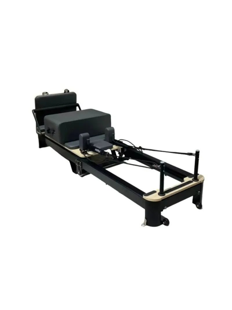 Home gym Pilates reformer designed for core strength and stability