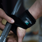 Heavy duty wrist straps made for repeated use in UK gyms for strength and hypertrophy training