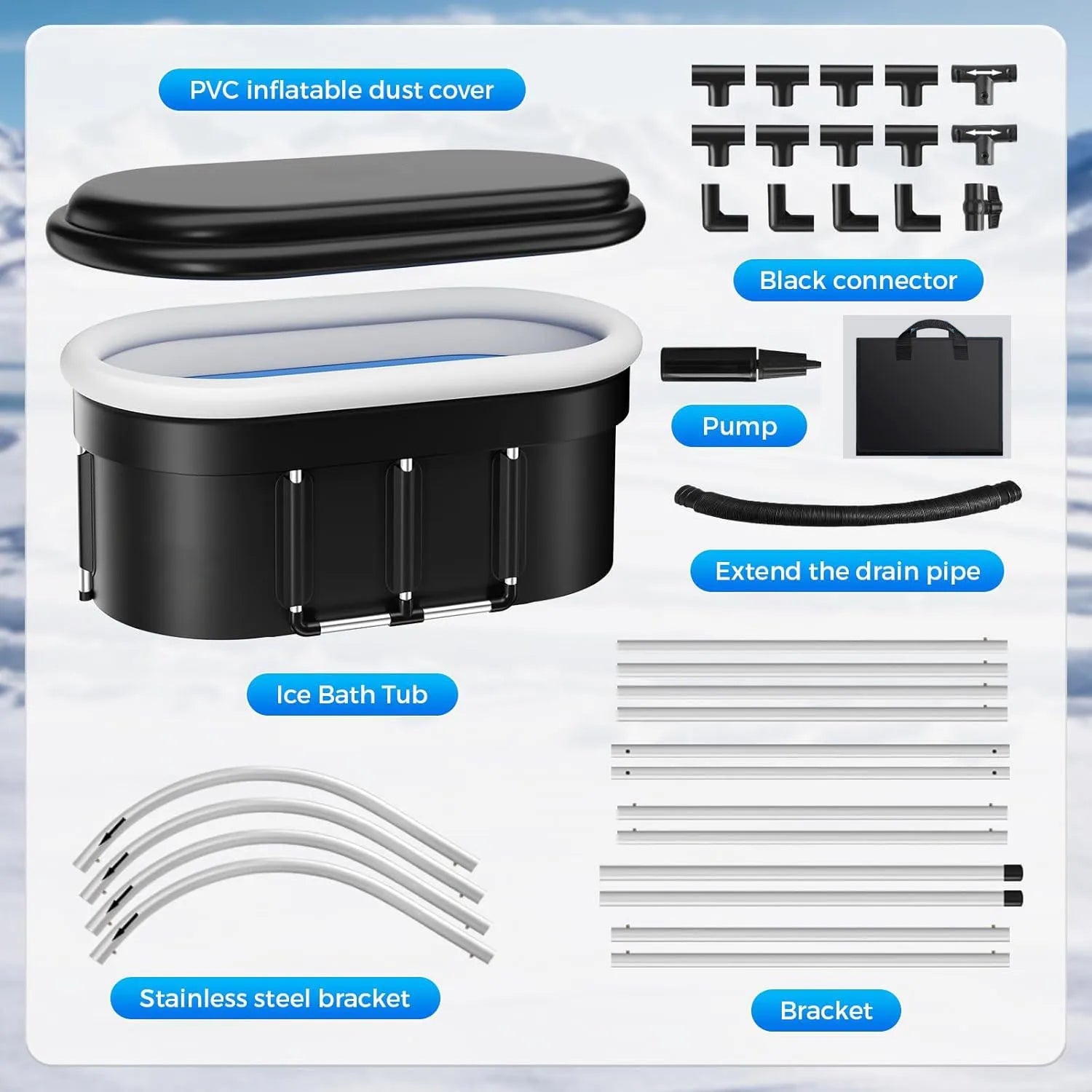 Ice Bath Tub 2025 | 175-Gal Portable Cold Plunge for Athletes & Recovery - Zack Fitness