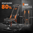 Stable adjustable bench with wide base and anti slip feet for safe home gym training