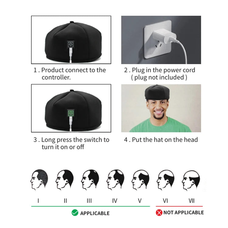 Red Light & Infrared Therapy Cap – 660nm & 830nm LED Hair Growth Helmet | Anti Hair Loss & Scalp Relaxation - Zack Fitness