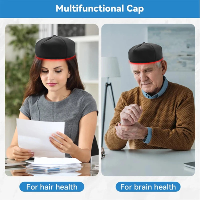 Red Light & Infrared Therapy Cap – 660nm & 830nm LED Hair Growth Helmet | Anti Hair Loss & Scalp Relaxation - Zack Fitness