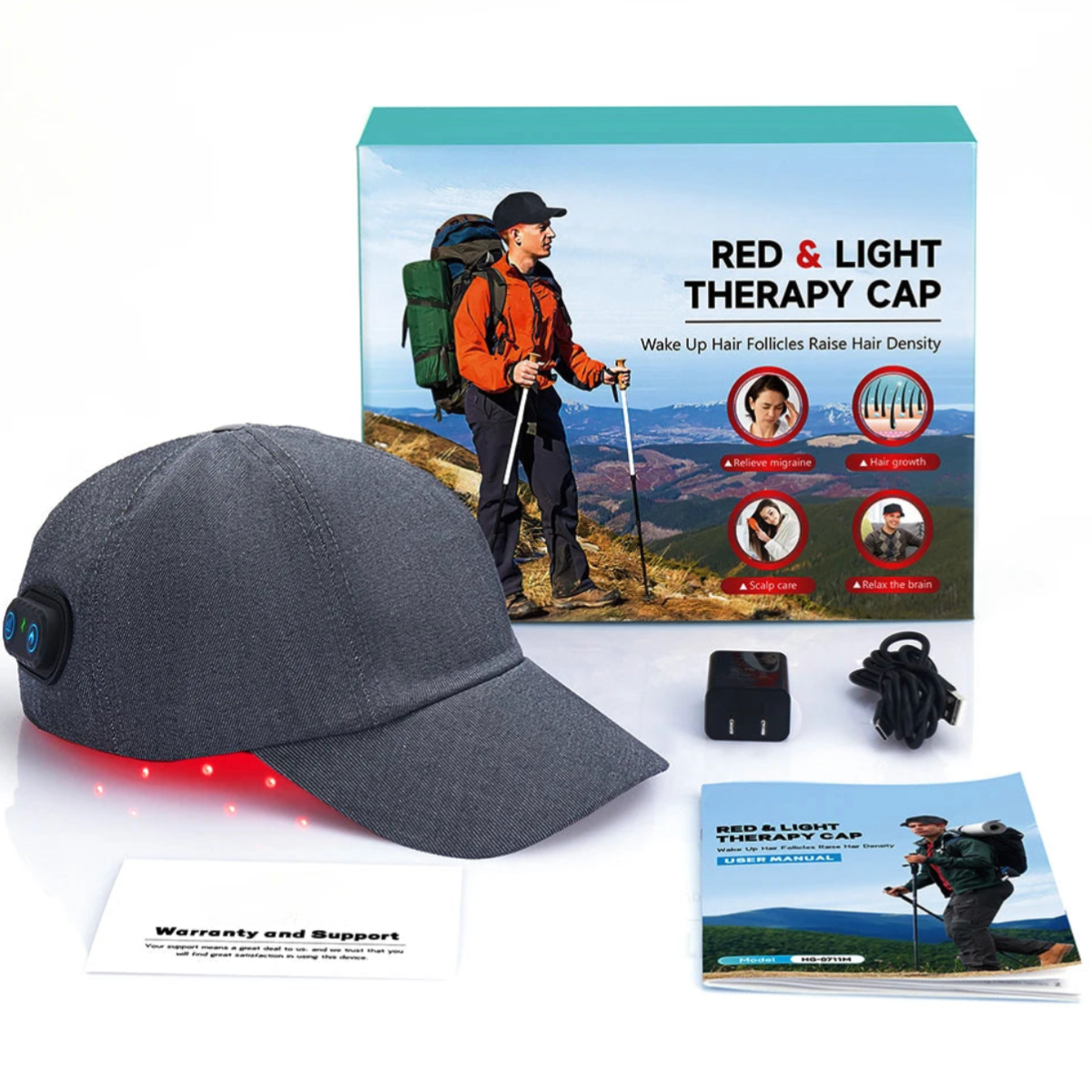 Red light therapy cap suitable for both men and women seeking scalp wellness support