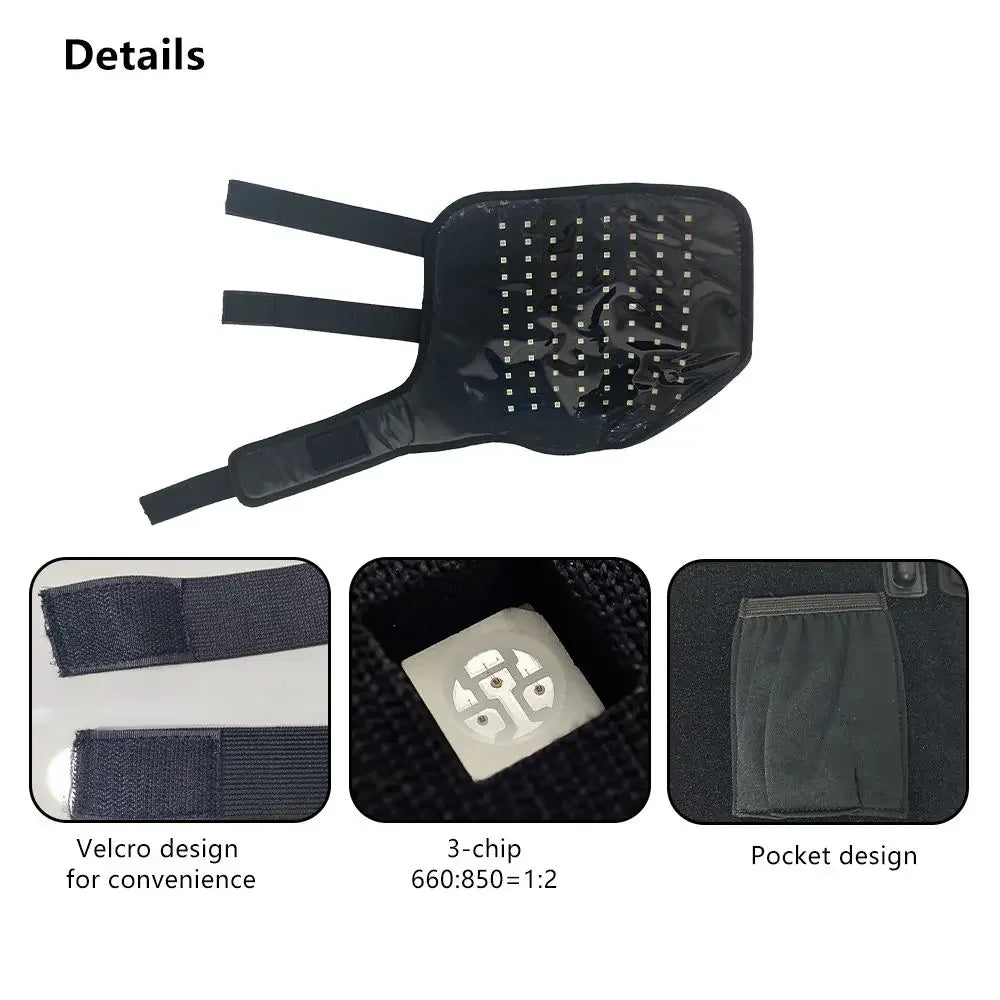 Horse recovery session using a red light therapy pad after training