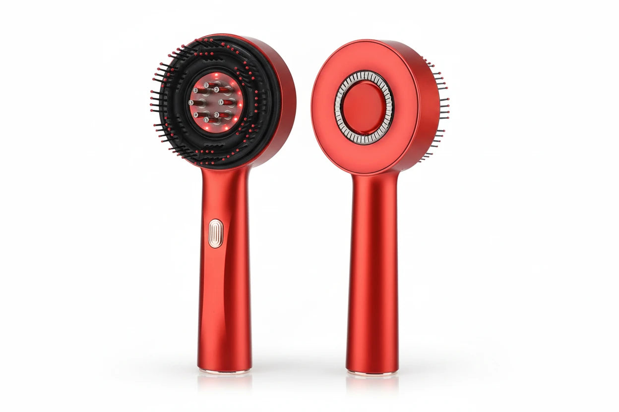 630nm red light scalp massage comb for hair growth stimulation