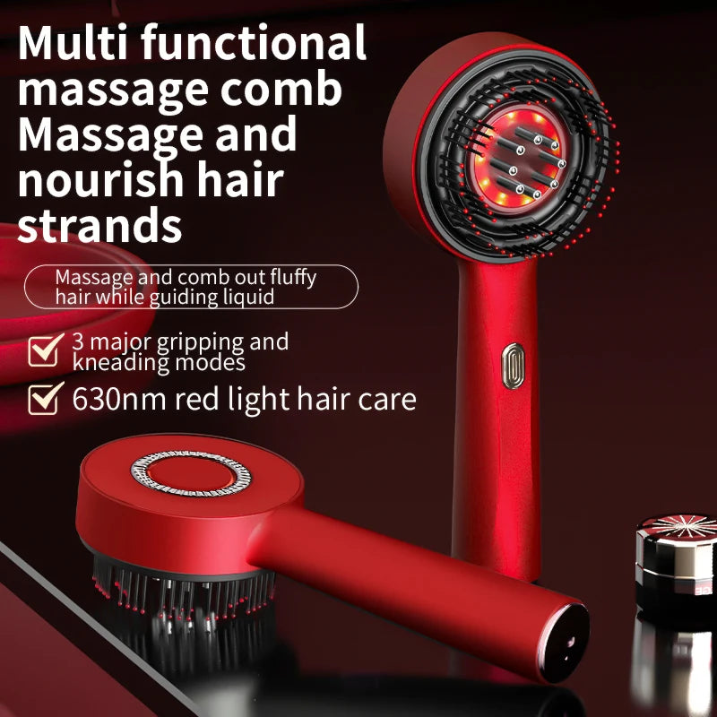 scalp stimulation comb with 630nm red light therapy