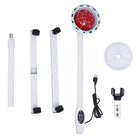 standing infrared heat lamp delivering therapeutic warmth to muscles