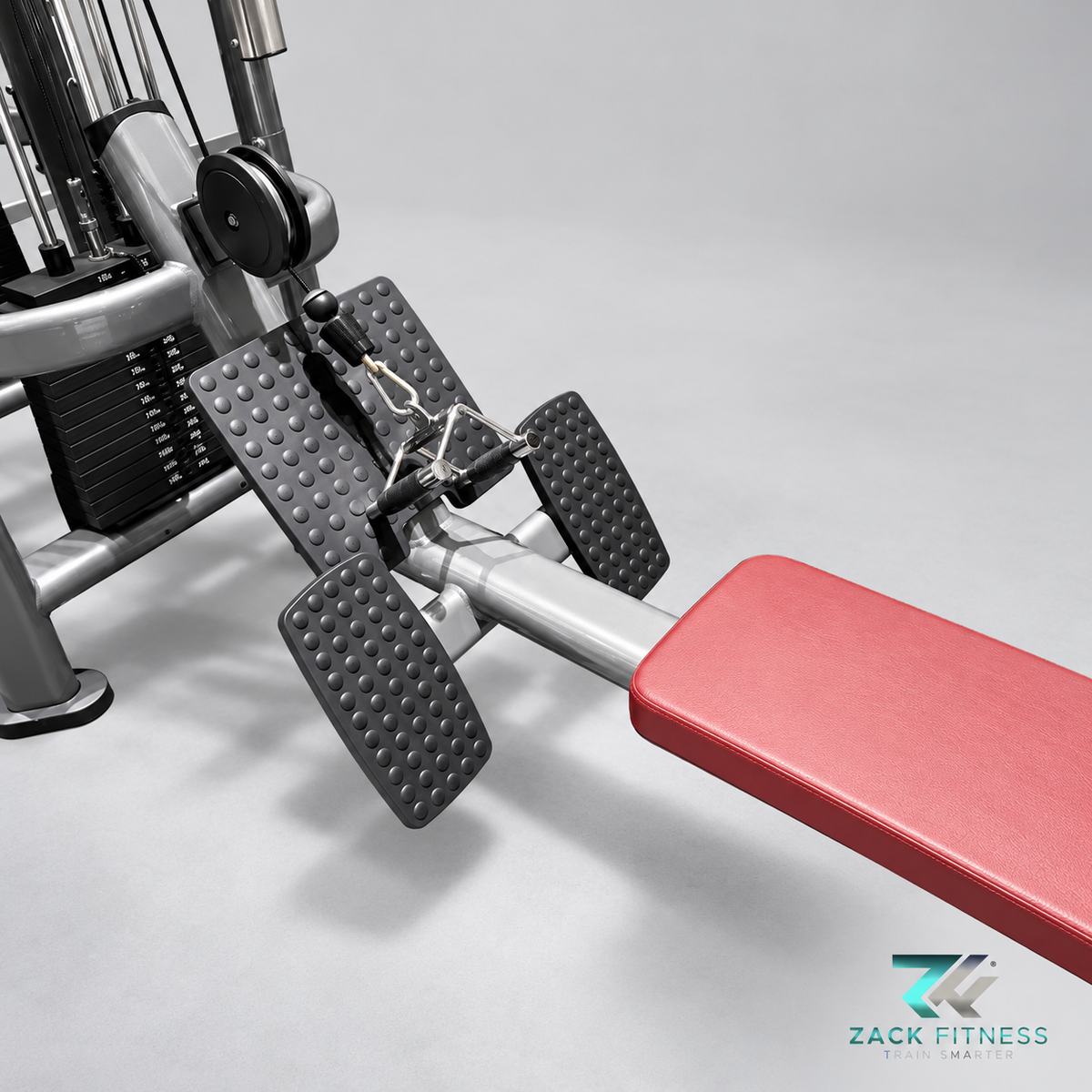 CBD87 commercial multi-gym low row footplates and bench