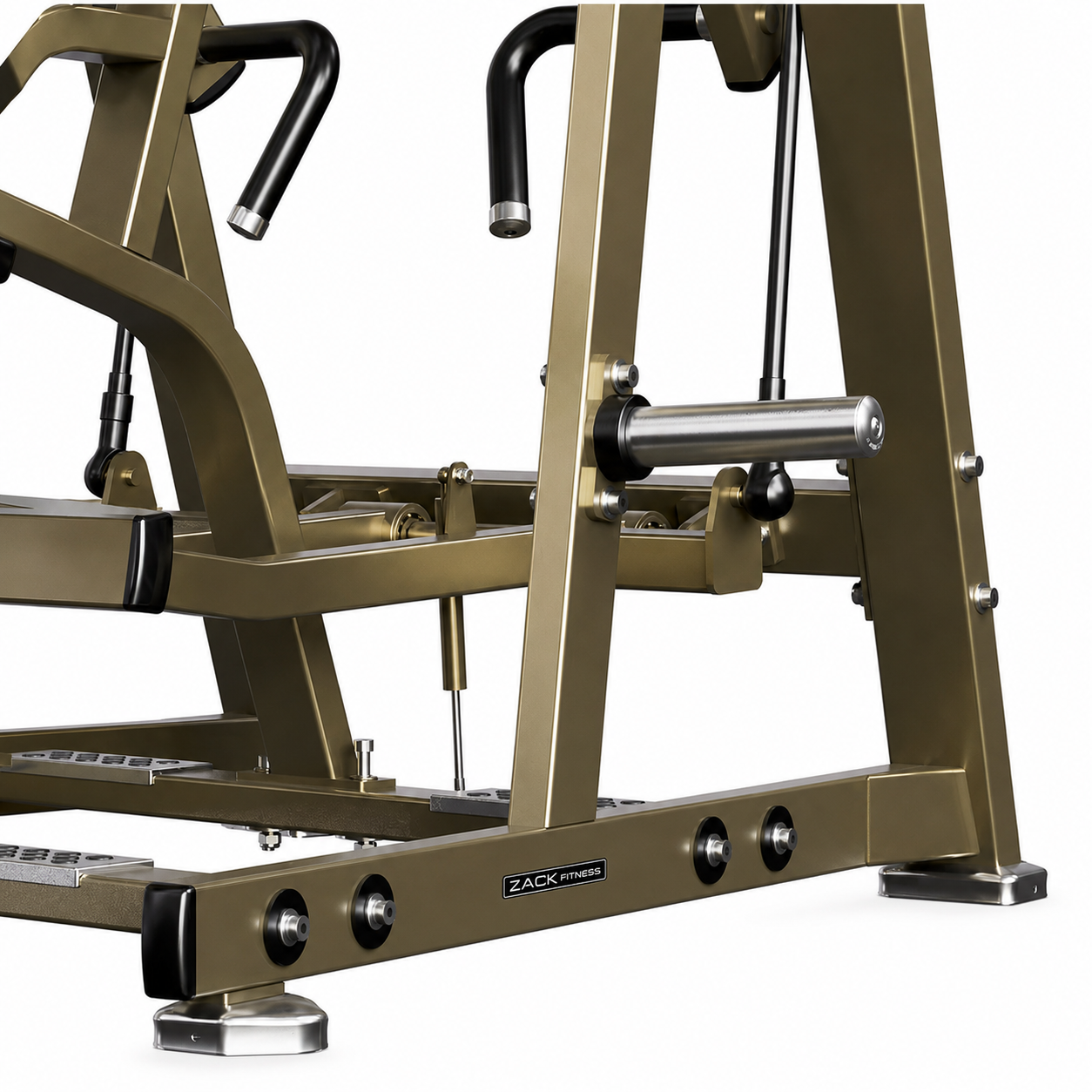 Heavy-duty steel base and weight storage on commercial low row